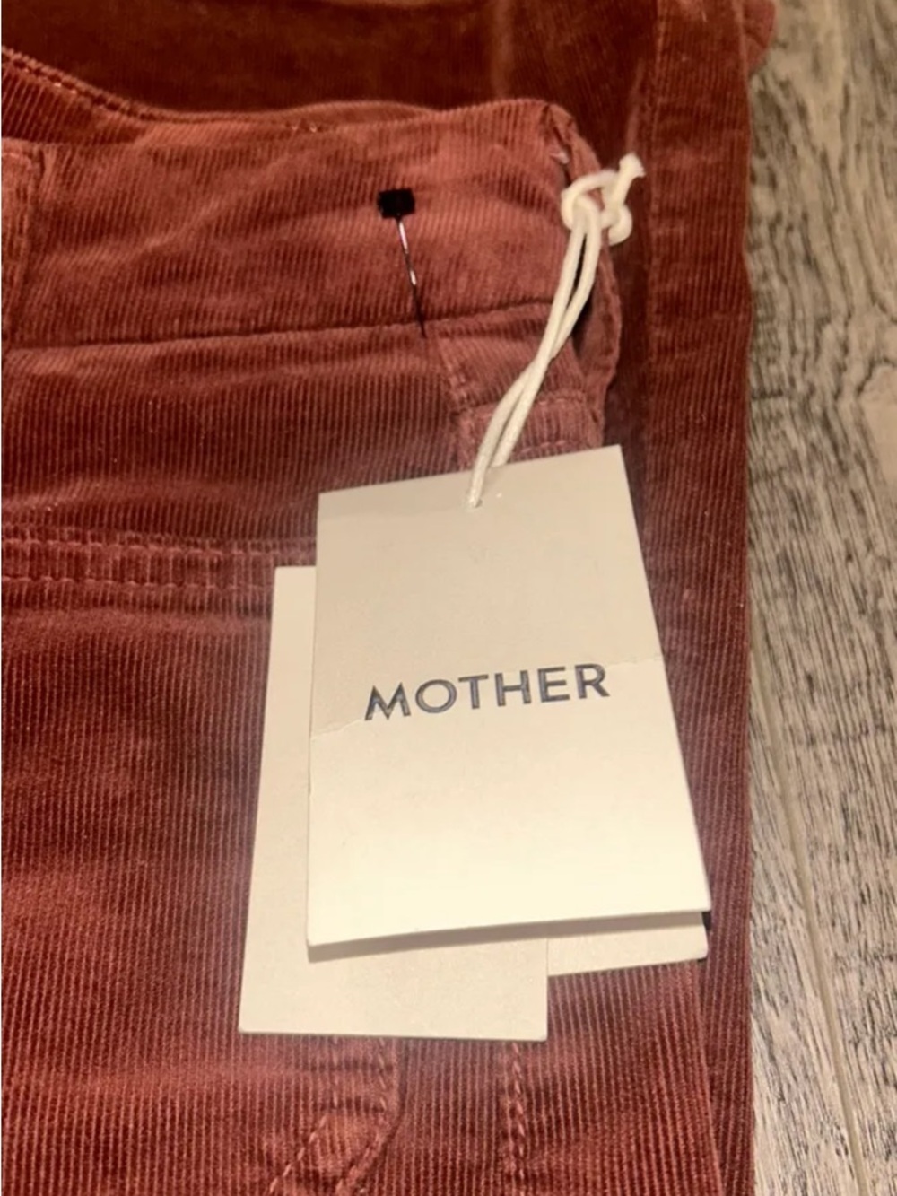 MOTHER Corduroy Trousers in Rusty Terracotta